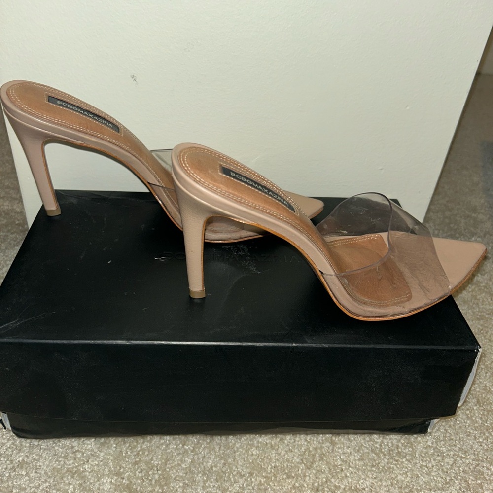 BCBG Max Azria Dana Vinyl & Leather Mule Heel